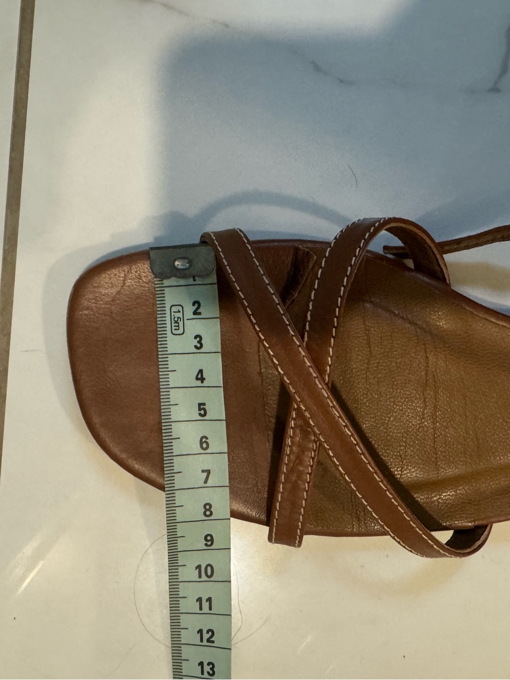 Margaux Tan Leather Strappy Ankle-Wrap Sandals - Picture 9 of 14